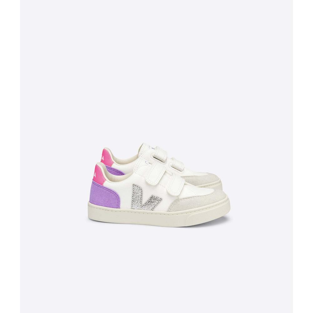 Veja V-12 CHROMEFREE Schoenen Kinderen White/Purple | BE 749KOR